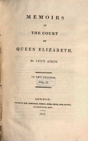 Memoirs of the court of Queen Elizabeth : in two volumes. 2