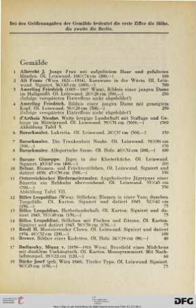 Gemälde (Nr. 1-191)