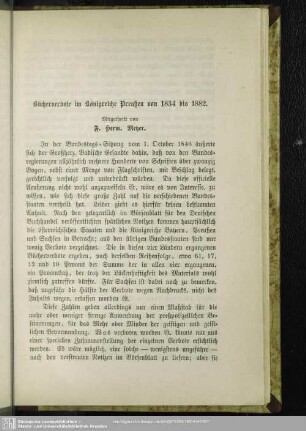 Bücherverbote im Königreiche Preußen von 1834 bis 1882
