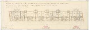 Wohnhausbebauung Seegefelder-, Wustermarker-, Nauener Straße, Berlin-Spandau: Baublock I für Rahlfs und Uhlen: Grundriss Obergeschoss 1:100