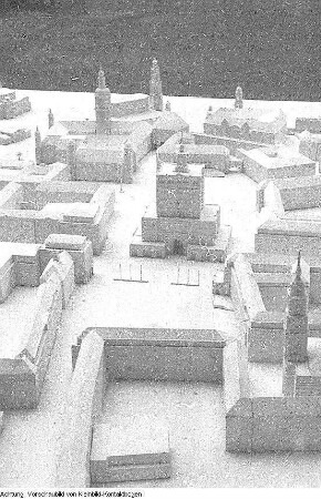 Dresden. Stadtmodell: Modell des Zentrums Dresdens in den Wiederaufbauvorstellungen vom Stadtarchitekten Kurt W. Leucht, 1952