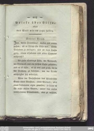 Briefe über Elisa, oder das Weib wie es seyn sollte.
