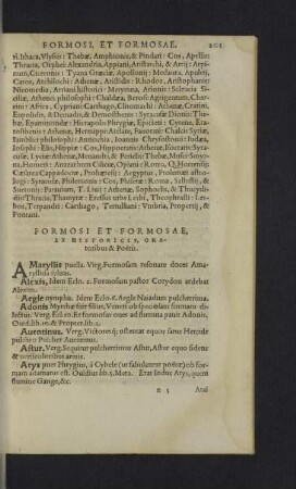 Formosi et formosae, ex historicis, oratoribus et poetis.