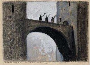 Brücke zwischen 2 Türmen. Entwurf: Otto Hunte.