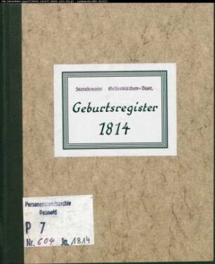 Zivilstandsregister von Bork (G 1814). (Gemeinde: Buer, Stadt Gelsenkirchen-Buer)