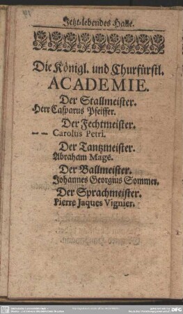 Die Königl. und Churfürstl. Academie