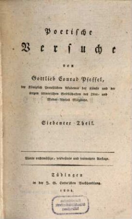 Poetische Versuche, 7