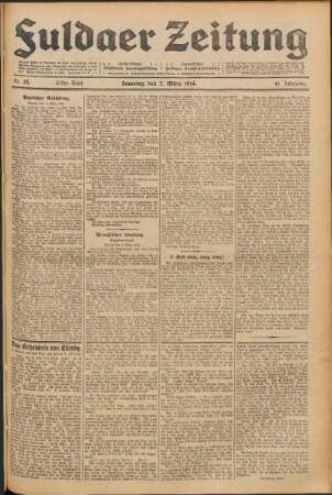 Ausgabe vom Samstag, den 07. März 1914.