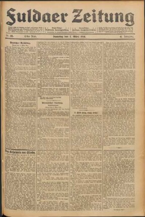 Ausgabe vom Samstag, den 07. März 1914.