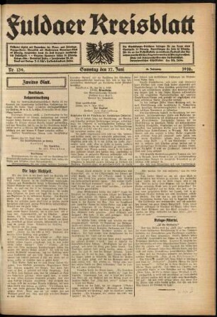 Zweite Ausgabe vom Samstag, den 17. Juni 1916.