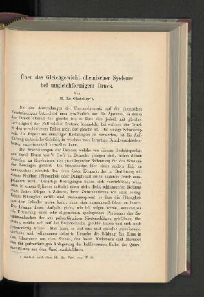 Über das Gleichgewicht chemischer Systeme bei ungleichförmigem Druck.