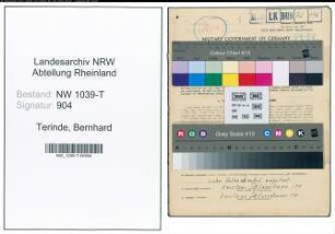Entnazifizierung Bernhard Terinde , geb. 10.05.1909 ()