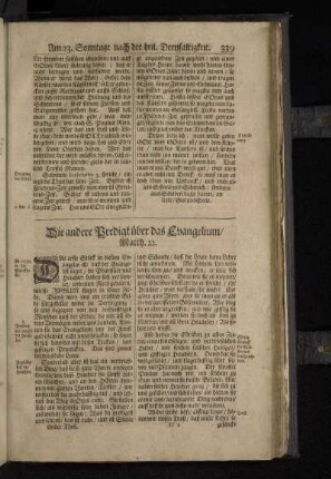Die andere Predigt über das Evangelium/ Matth. 22.