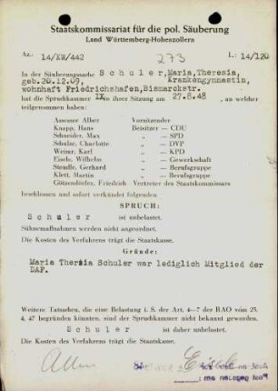 Schuler, Maria Theresia