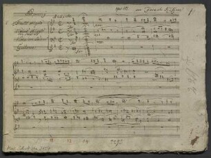 Potpourris, fl, vl, vla, guit, op. 155, HenK 155, G-Dur - BSB Mus.Schott.Ha 2157 : [heading, at left:] Potpourrÿ [at right by other hand:] opus 155. [by Küffner:] par Joseph Küffner