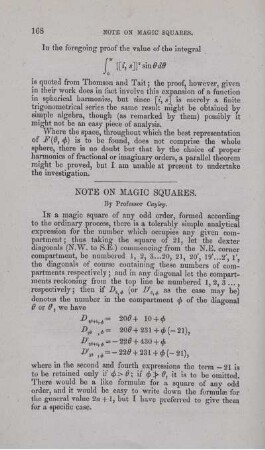Note on magic squares.