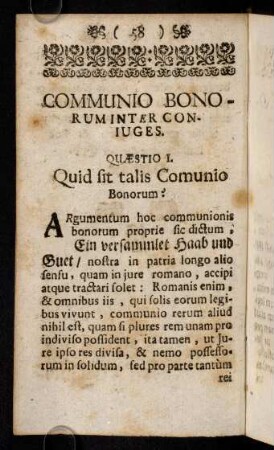 58-96, Communio Bonorum inter coniuges.