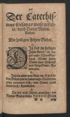 Die heiligen Zehen Gebot.