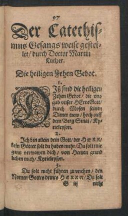 Die heiligen Zehen Gebot.