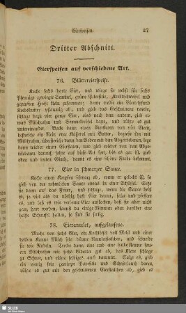 Dritter Abschnitt. Eierspeisen auf verschiedene Art