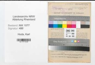 Entnazifizierung Karl Hoda , geb. 27.06.1908 (Polizist)