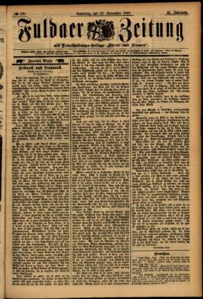 Zweite Ausgabe vom Samstag, den 23. November 1895.