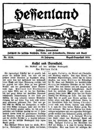 Nr. 15/16 August-Doppelheft 1919