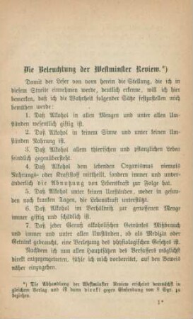 Die Beleuchtung der Westminster Review