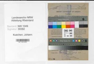 Entnazifizierung Johann Kuechen , geb. 24.08.1898 (Bahnsekretaer)