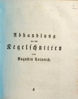 Abhandlung von den Kegelschnitten