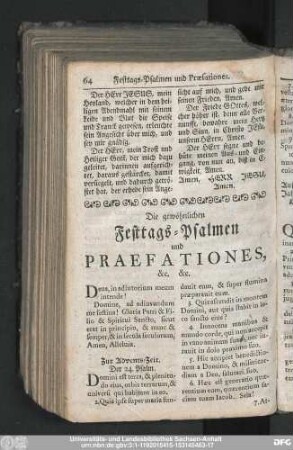 Die gewöhnlichen Festtags-Psalmen und Praefationes, &c. &c.