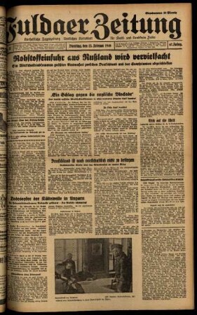 Ausgabe vom Dienstag, den 13. Februar 1940.