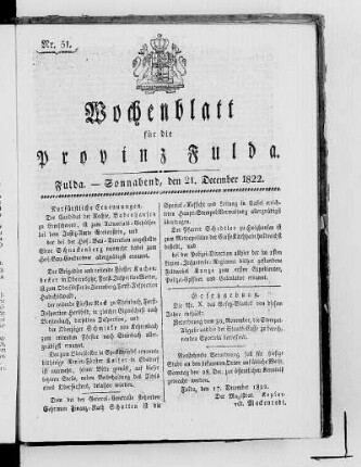 Nr. 51, Ausgabe vom 21. Dezember 1822