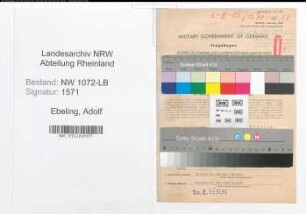 Entnazifizierung Adolf Ebeling , geb. 30.06.1900 (Baecker)
