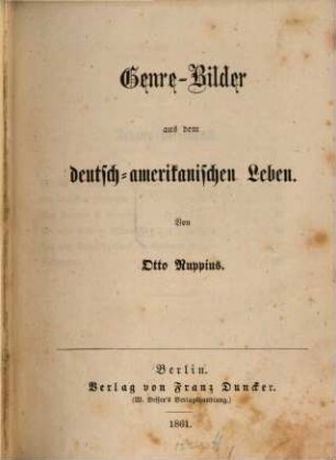 Genre-Bilder aus dem deutsch-amerikanischen Leben
