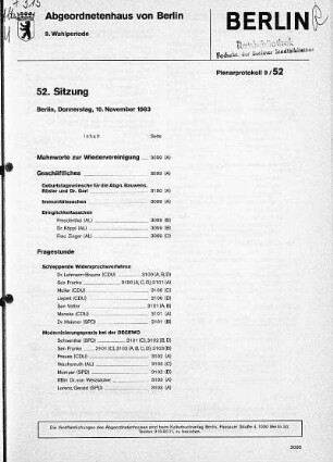 Nr. 52, 10. November 1983