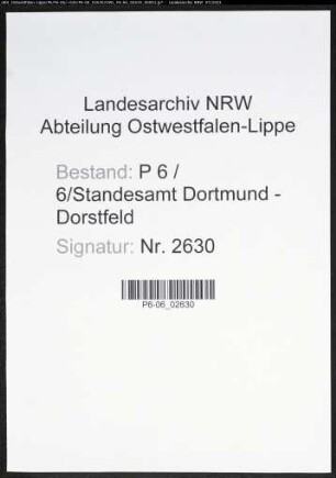 Heiratsregister Standesamt Dortmund-Dorstfeld (III)