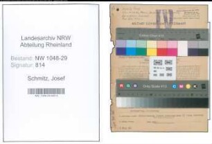 Entnazifizierung Josef Schmitz , geb. 23.09.1894 (Beamter)