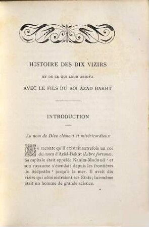 Contes Arabes : Historie des dix vizirs (Bakhtiar-nameh) traduite et annotée par René Basset