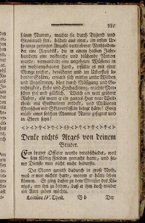 Denke nichts Arges von deinem Bruder