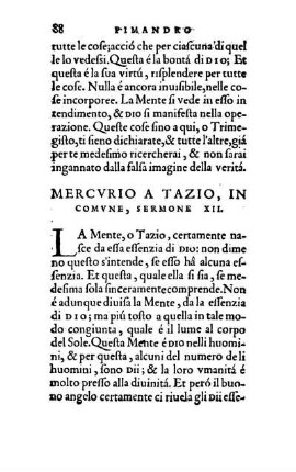 Mercvrio A Tazio, In Comvne, Sermone XII.
