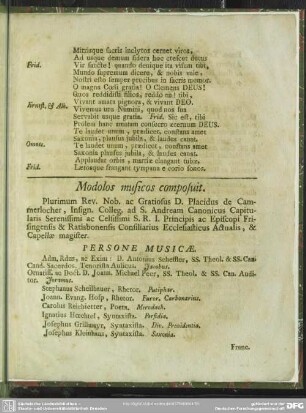 Modolos musicos composuit