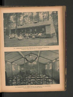 Die Volksheilstätte des Rothen Kreuzes am Grabowsee bei Oranienburg. Transportable Döcker'sche Baracken als Liegehalle.