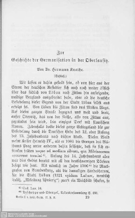 Zur Geschichte der Germanisation in der Oberlausitz. (Schluß)