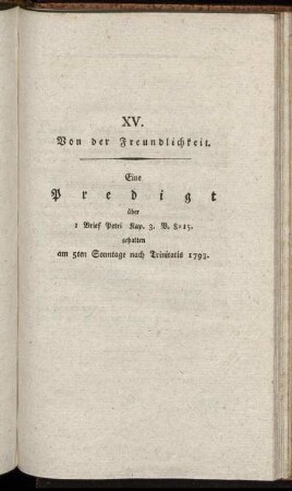 XV. Von der Freundlichkeit.