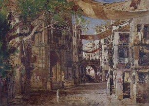 Strasse in Sevilla (Bühnenbildentwurf?)