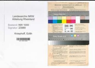 Entnazifizierung Edith Kniephoff, geb. 13.02.1907 (Sekretaerin)