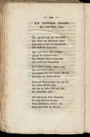 Des Landmanns Gedanken über den lieben Gott.