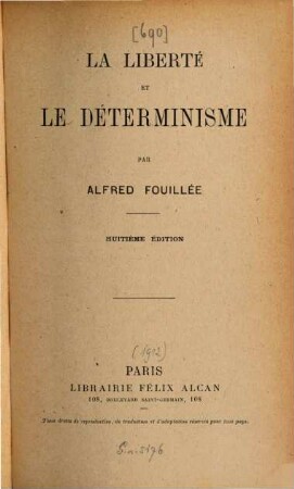 La liberté et le déterminisme
