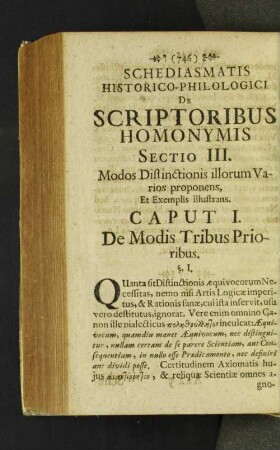 Caput I. De Modis Tribus Prioribus.